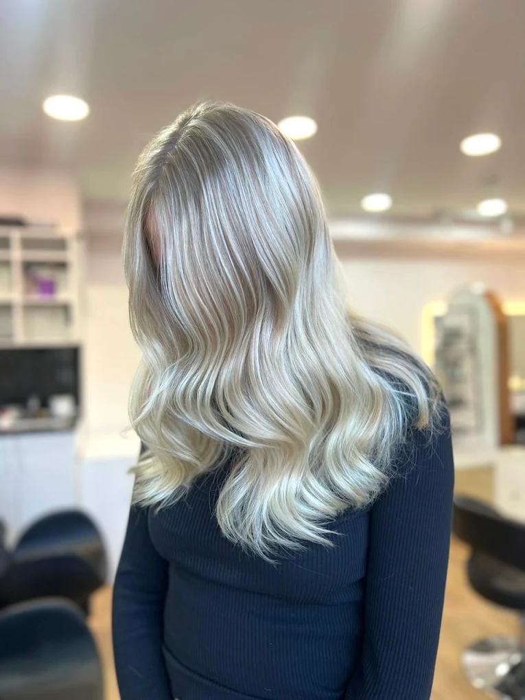Blonde hair styling at Ela Beauty Salon